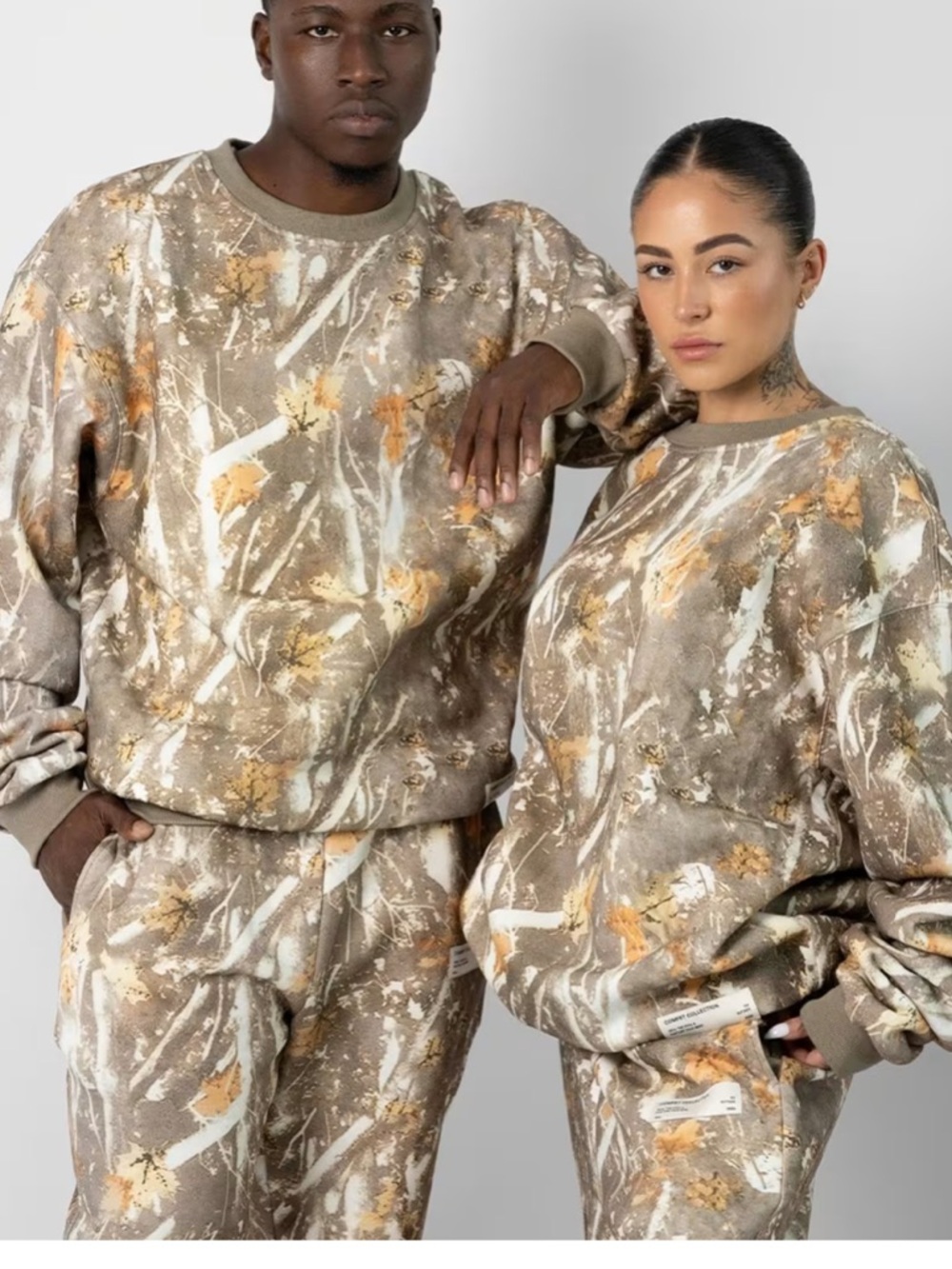 Comfrt Camo Crew Adirondack Unisex Sweatshirt Size Large